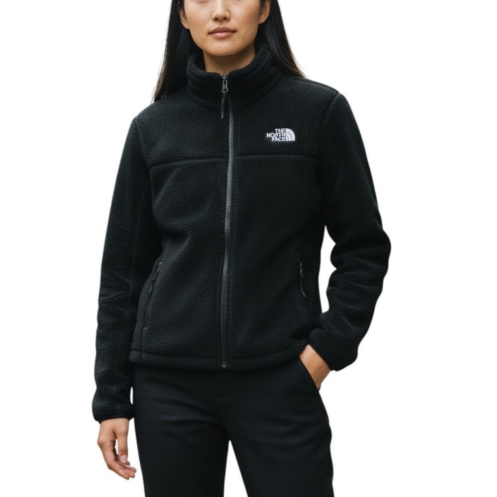 The North Face Womens Black Fleece Teddy Jacket M‎ Cozy Normcore Minimalist Y2K